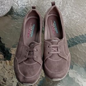Skechers Wide Fit Air Cooled Memory Foam Grayish Brown Shoes